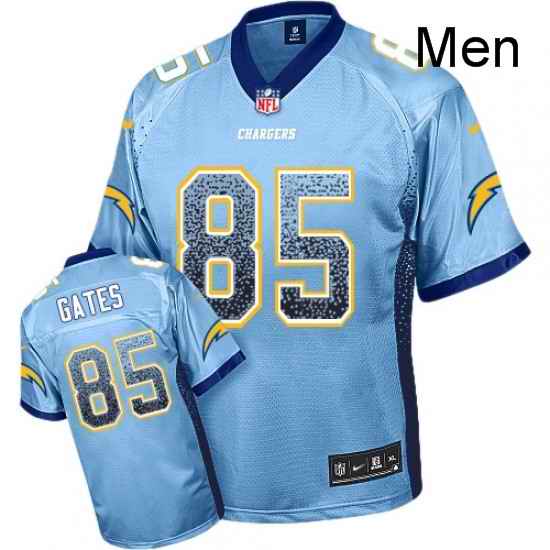 Men Nike Los Angeles Chargers 85 Antonio Gates Elite Electric Blue Drift Fashion NFL Jersey